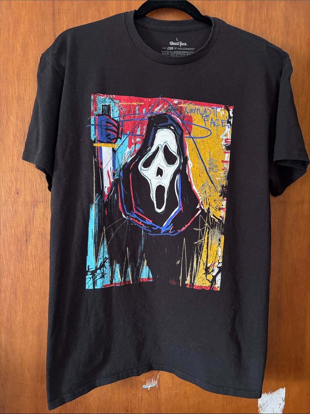Ghost Face Graphic Short Sleeve Tee - Black